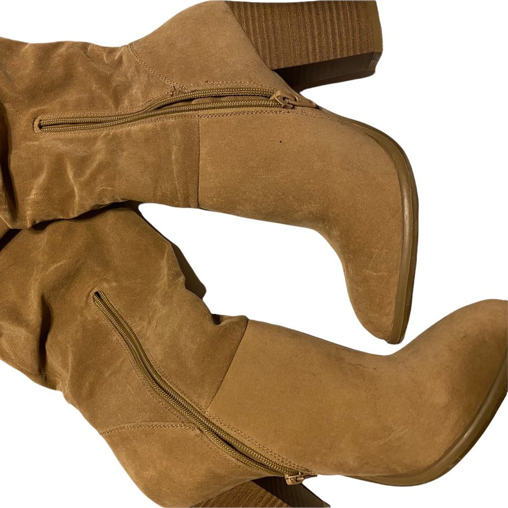 Andeawy Tan Slouch Knee High Heeled Boots Women's size 9.5